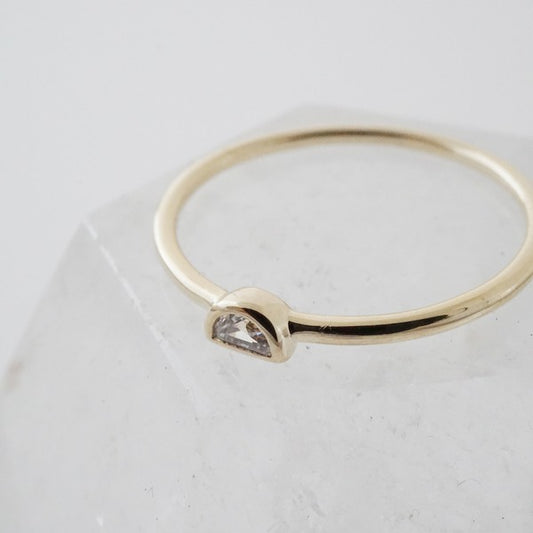 Half Moon Crystal Ring
