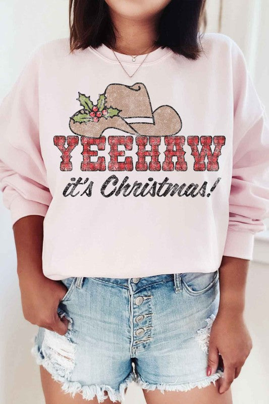 Yeehaw Country Christmas Graphic Sweatshirt