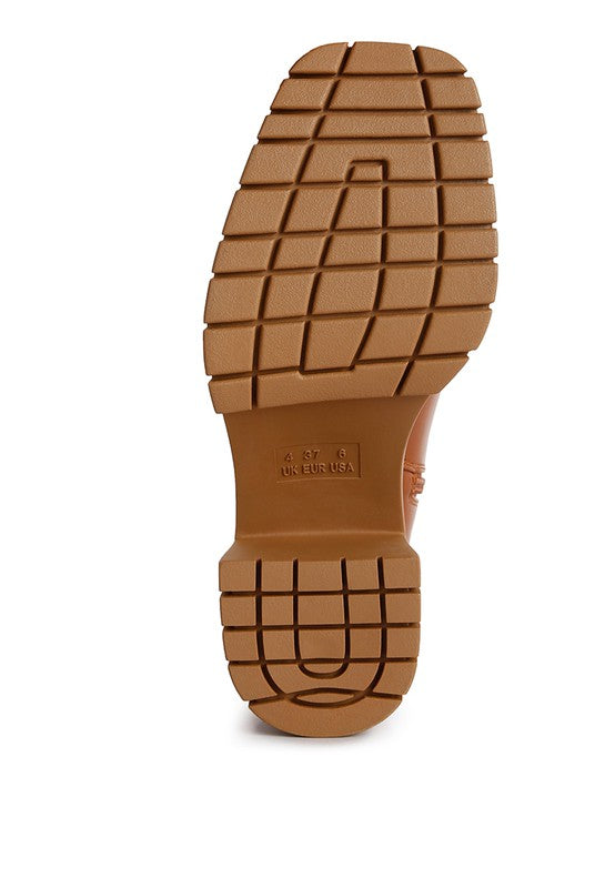 Kokum Faux Leather Platform Heeled Ankle Boot