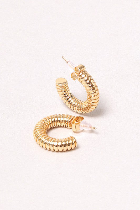 14K Gold-Dipped Textured Post Earring