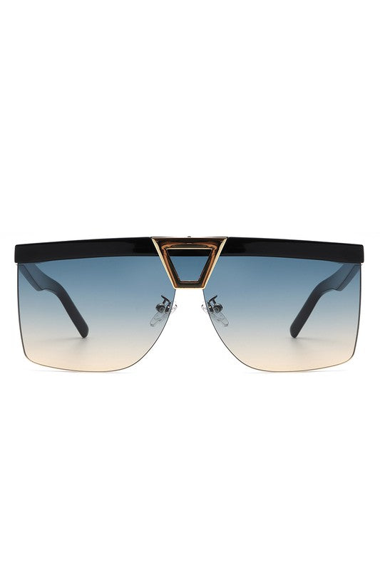 Oversize Half Frame Fashion Square Sunglasses