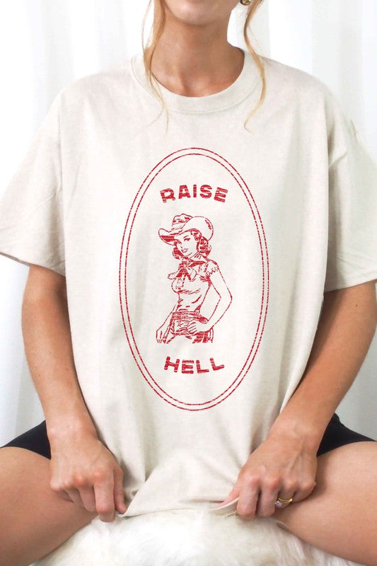 RAISE HELL COUNTRY COWGIRL WESTERN GRAPHIC TEE