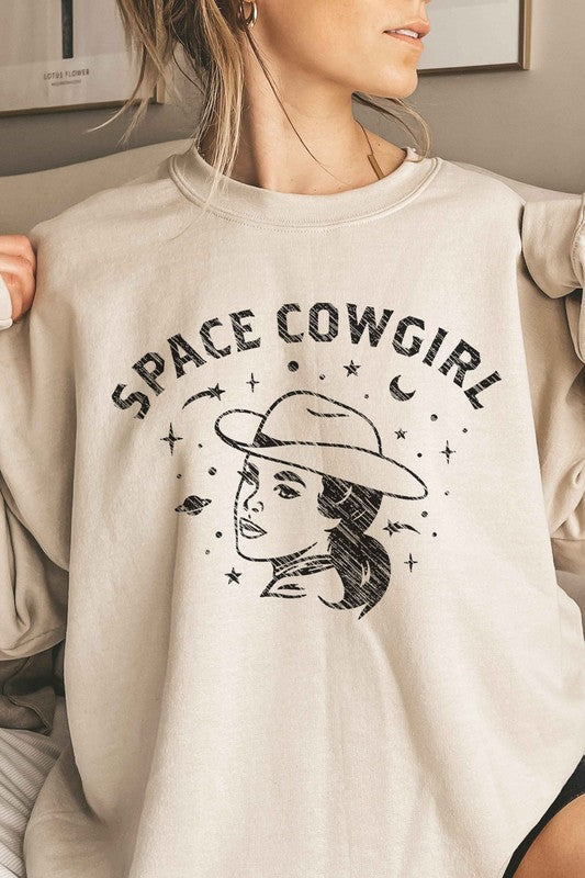 Space Cowgirl Western Country Oversized Sweatshirt