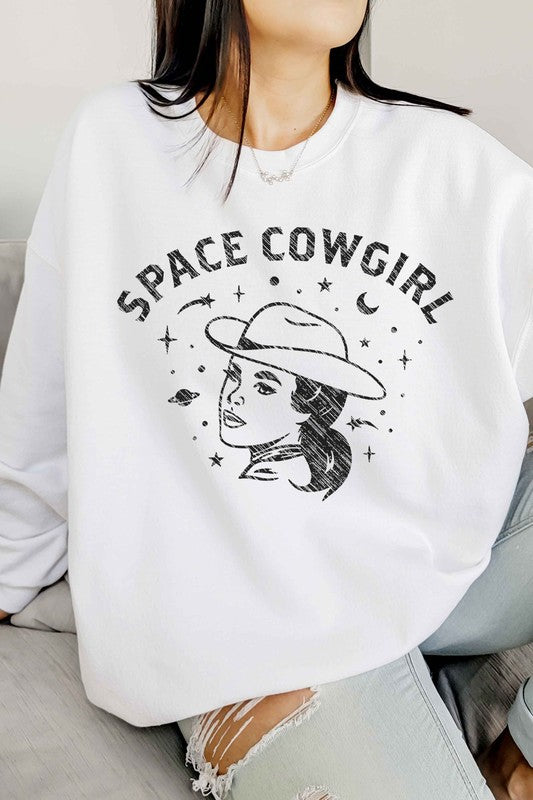 Space Cowgirl Western Country Oversized Sweatshirt