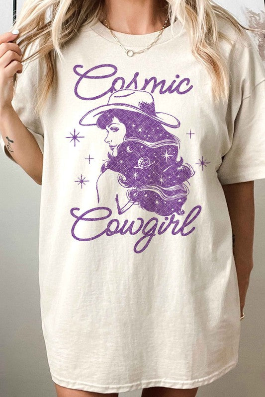 COSMIC COWGIRL WESTERN COUNTRY OVERSIZED TEE