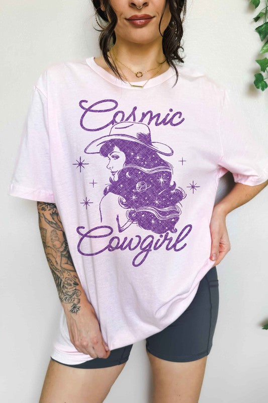 COSMIC COWGIRL WESTERN COUNTRY OVERSIZED TEE
